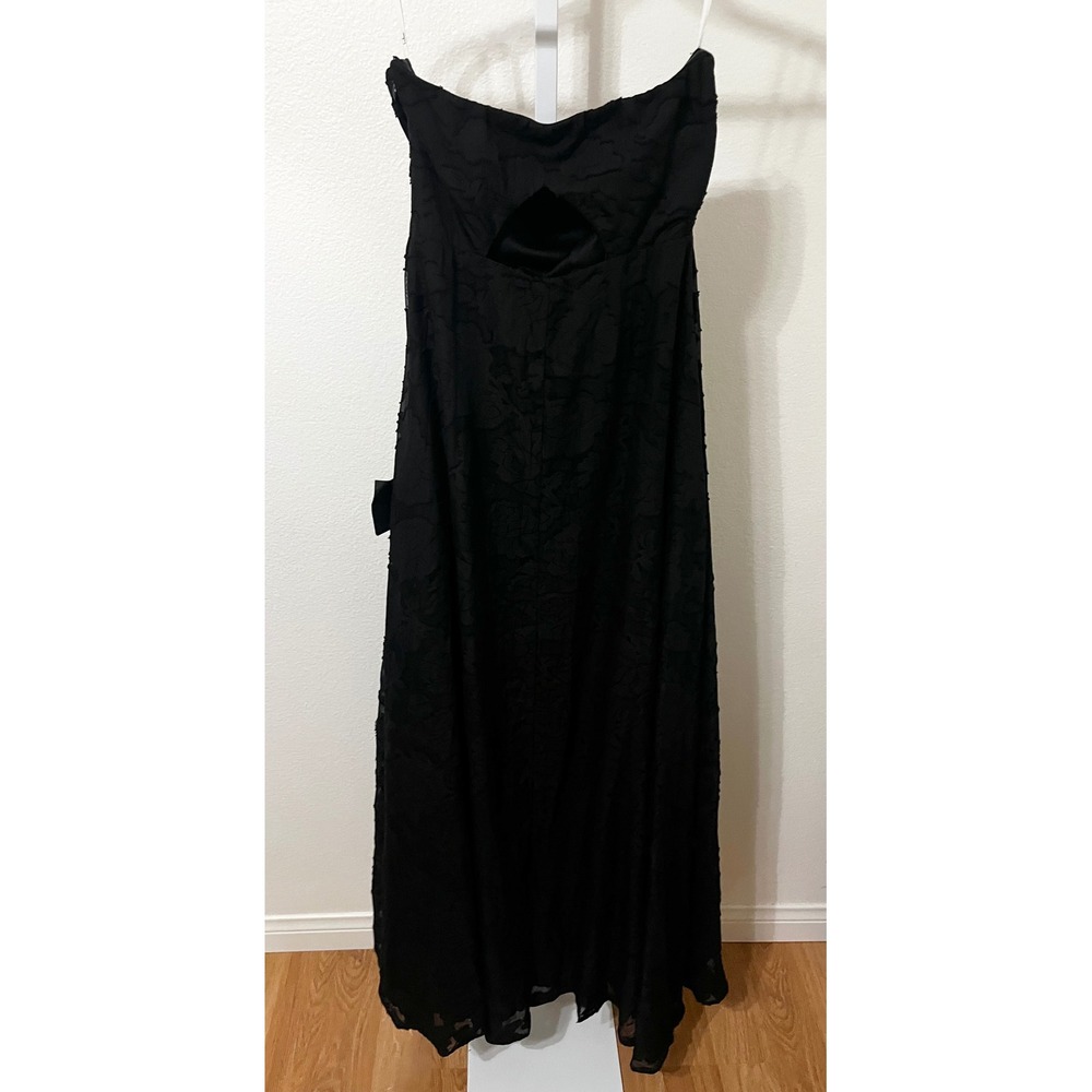 NWT Lulus Garden of Romance Black Floral Burnout Strapless Maxi Dress Small - Picture 9 of 10